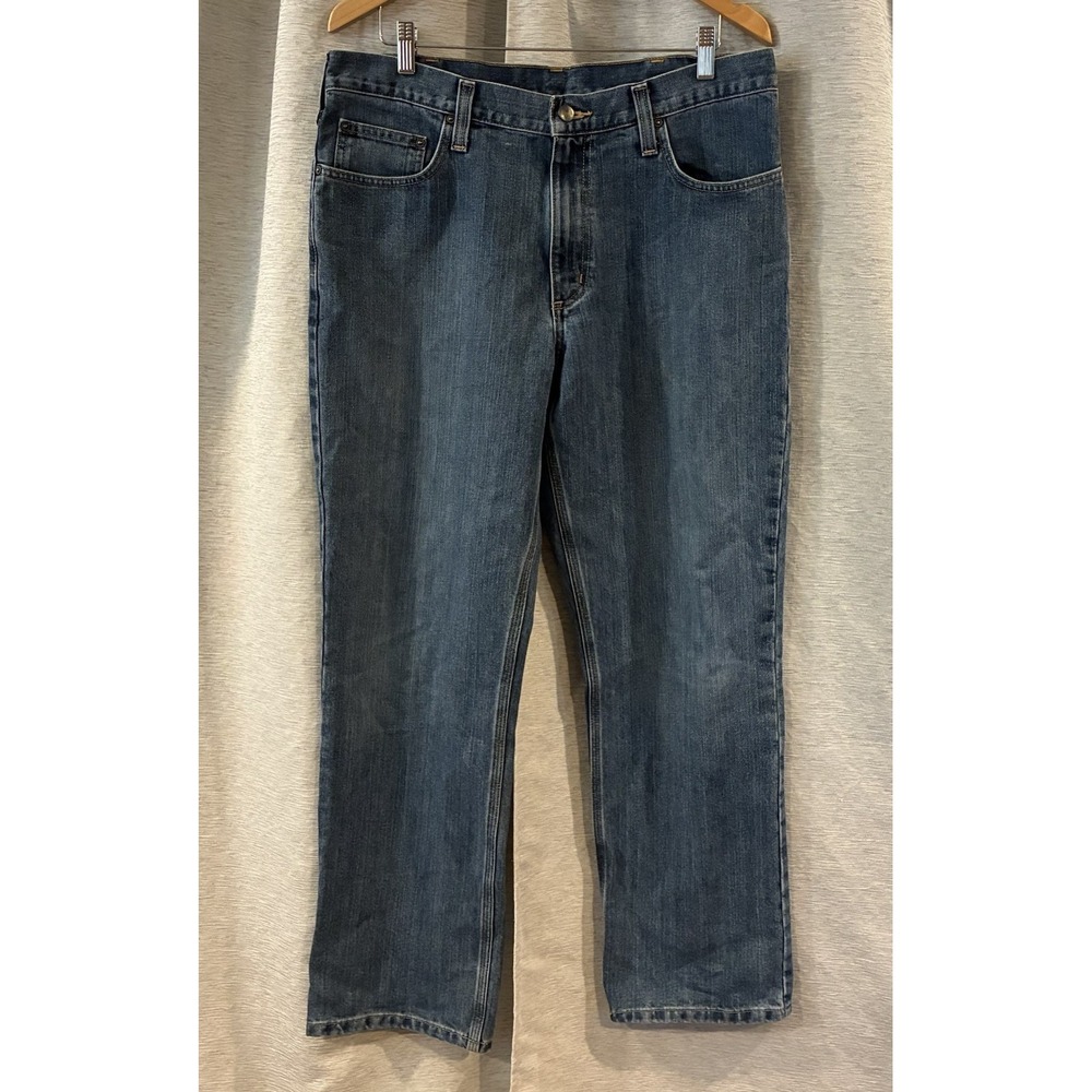 Carhartt Pants Mens 36 Blue Workwear Casual Denim Jeans 36x32 101483-980